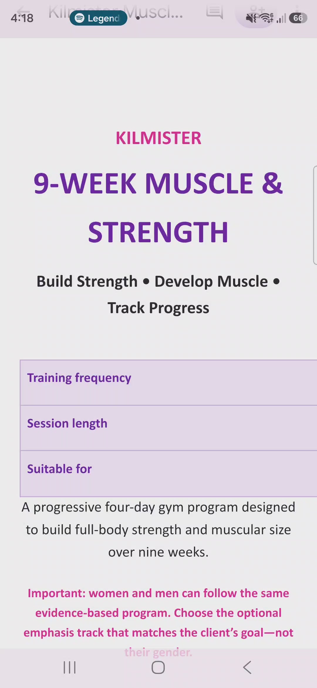 Muscle Gain Program